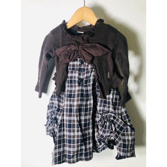 Jottum NWT18 M Koroza Shift w Bolo Retail $232 Detailed Fall Plaids Holiday